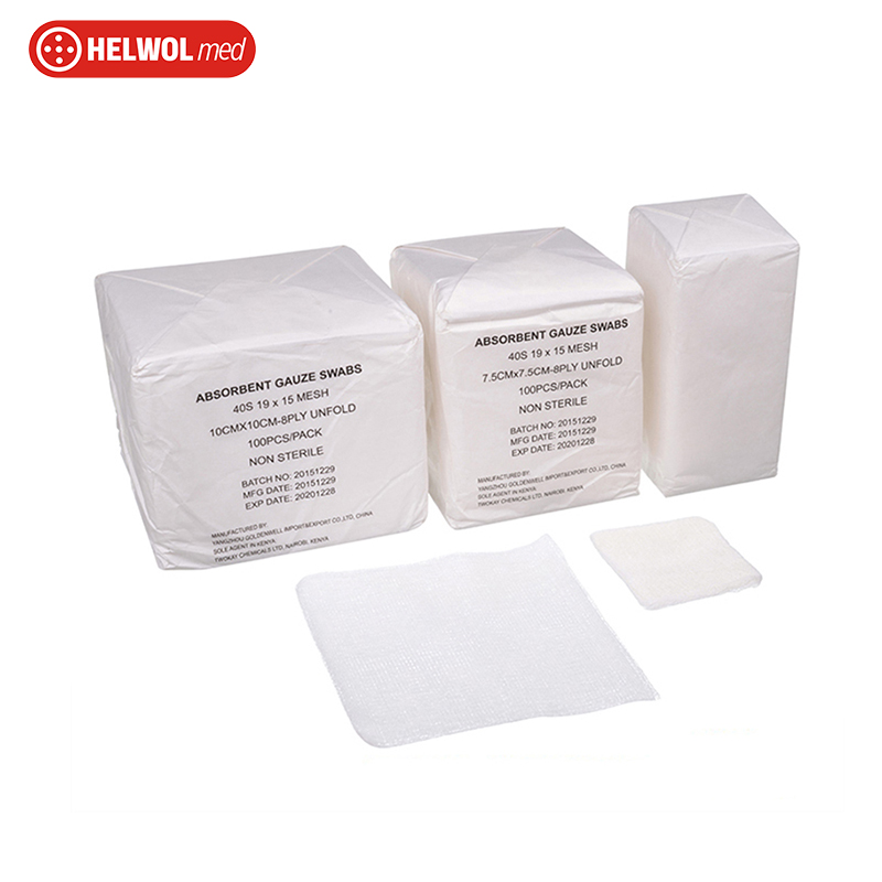 100% Bleached Cotton Absorbent Gauze Swab 