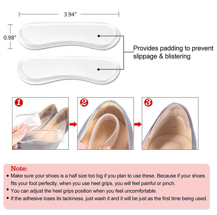Heel Grips Liners and Arch Support Back Heel Insoles Cushions for Shoes 